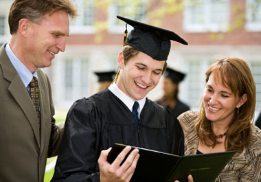 family at graduation